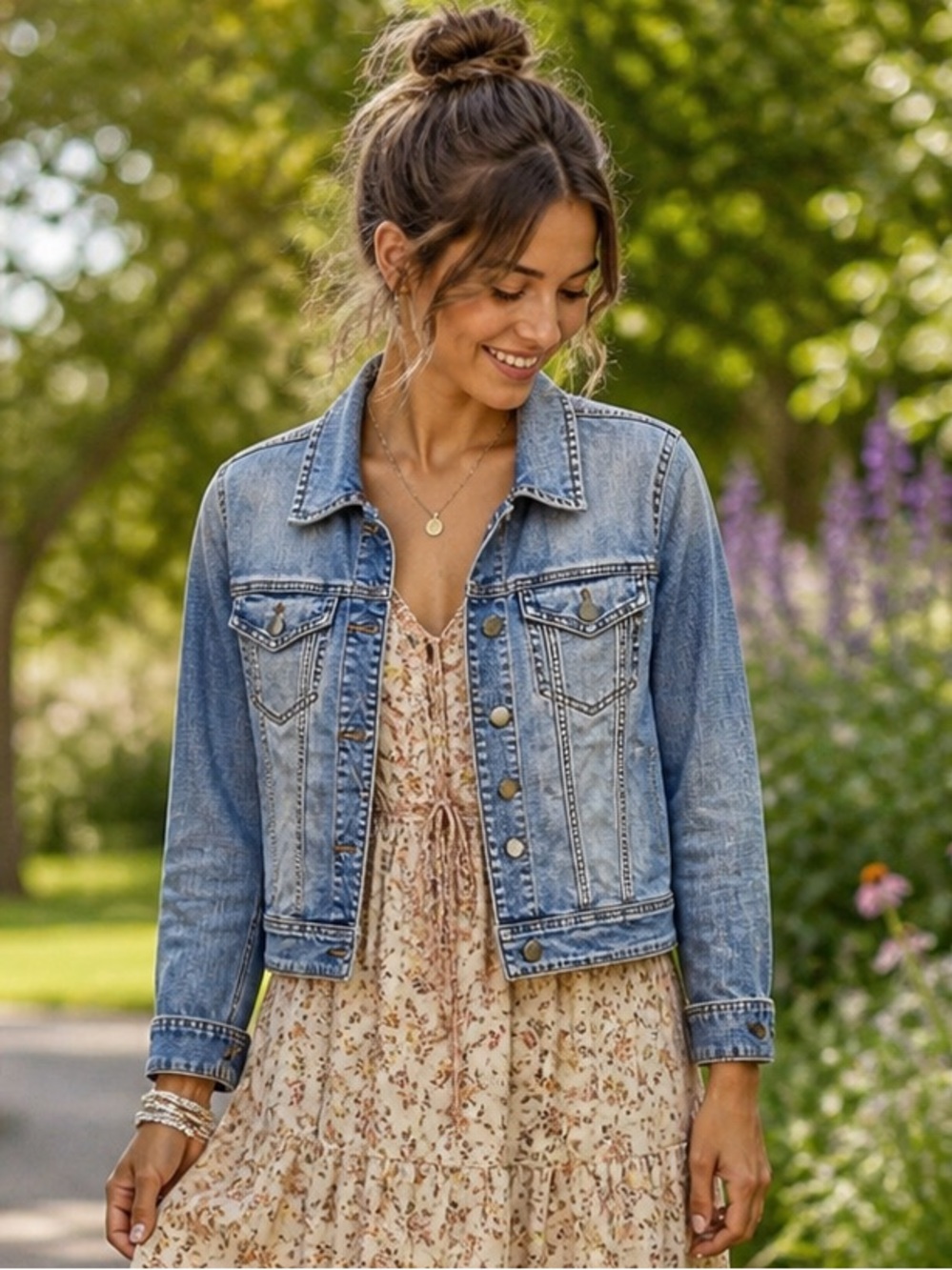 BP Nordstrom Light Wash Ombré Denim Jacket XS Cropped Fitted